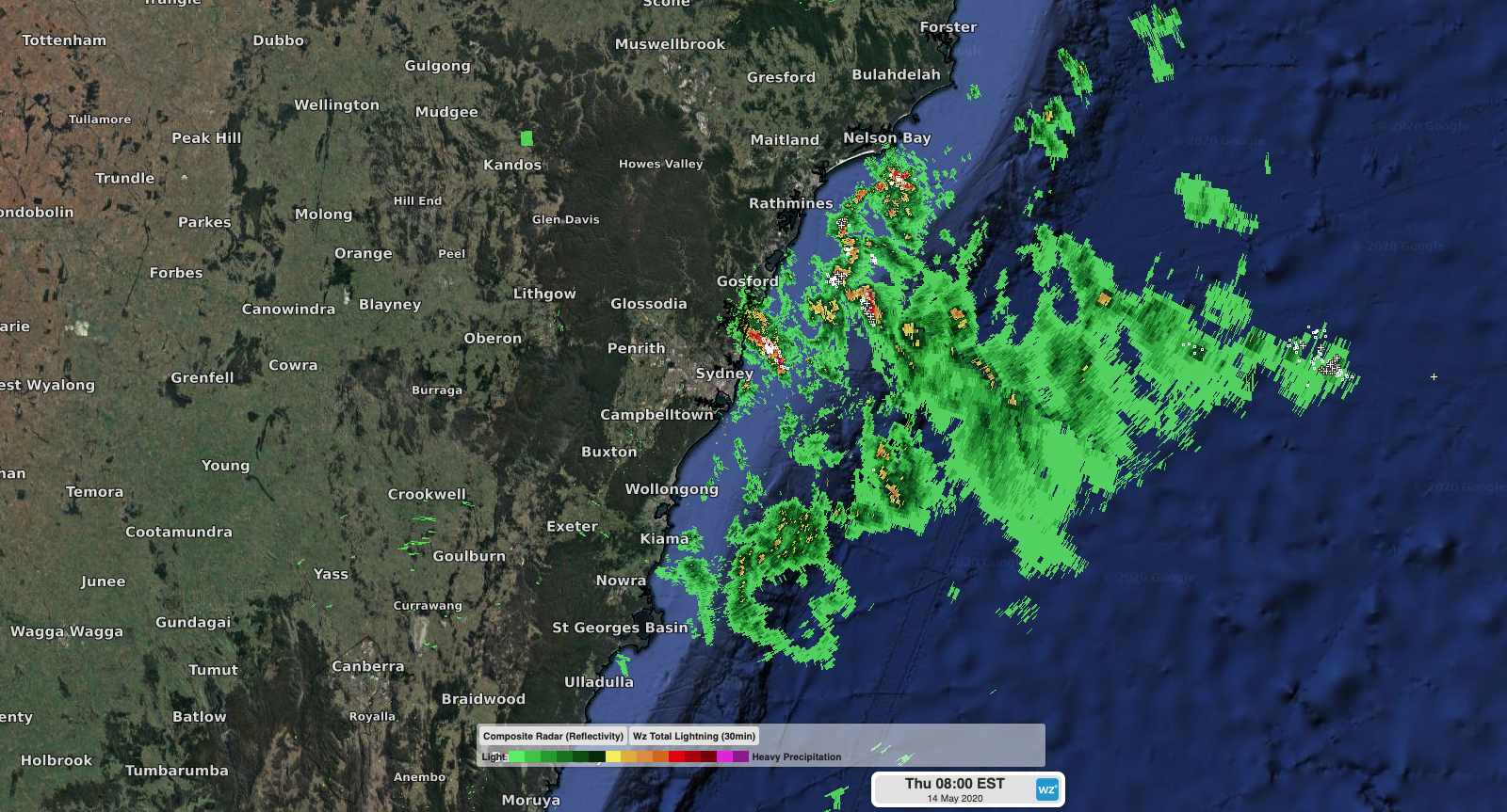 Heavy showers soak NSW coastal fringe